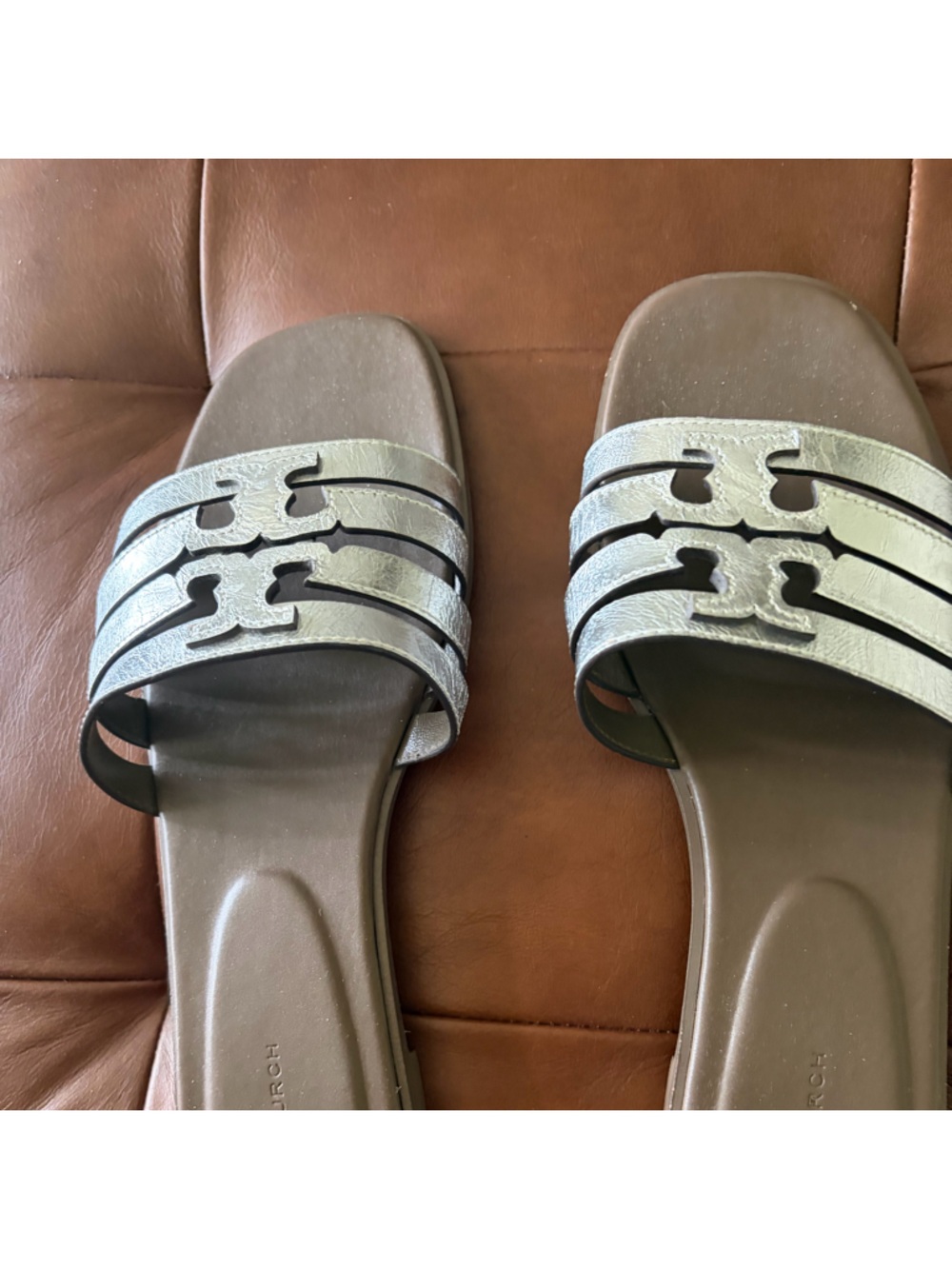 Tory Burch Ines Sandal color/Mushroom Size 10 - Picture 2 of 5